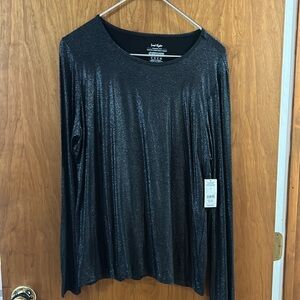 Ladies XL black/silver long sleeve top